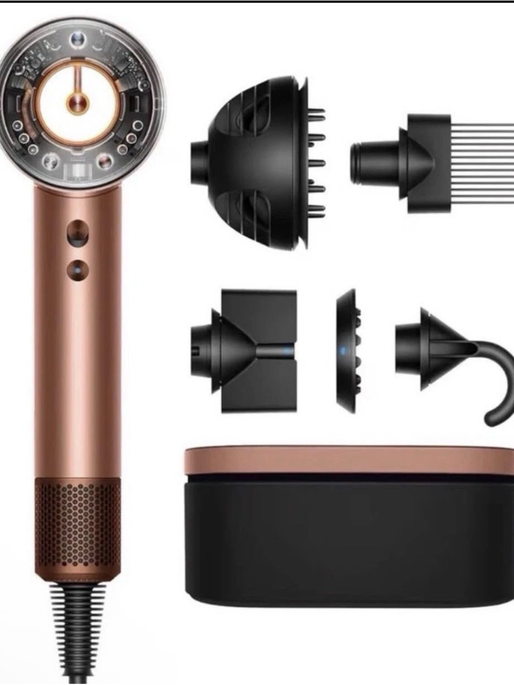 Dyson Supersonic Nural Hair Dryer Amber Silk w/ Attachments & Presentation Case